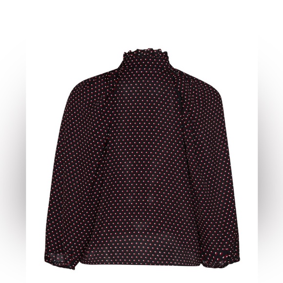 Frame polka dot chiffon blouse with ruffle front. Size S. Excellent condition! - Picture 3 of 7